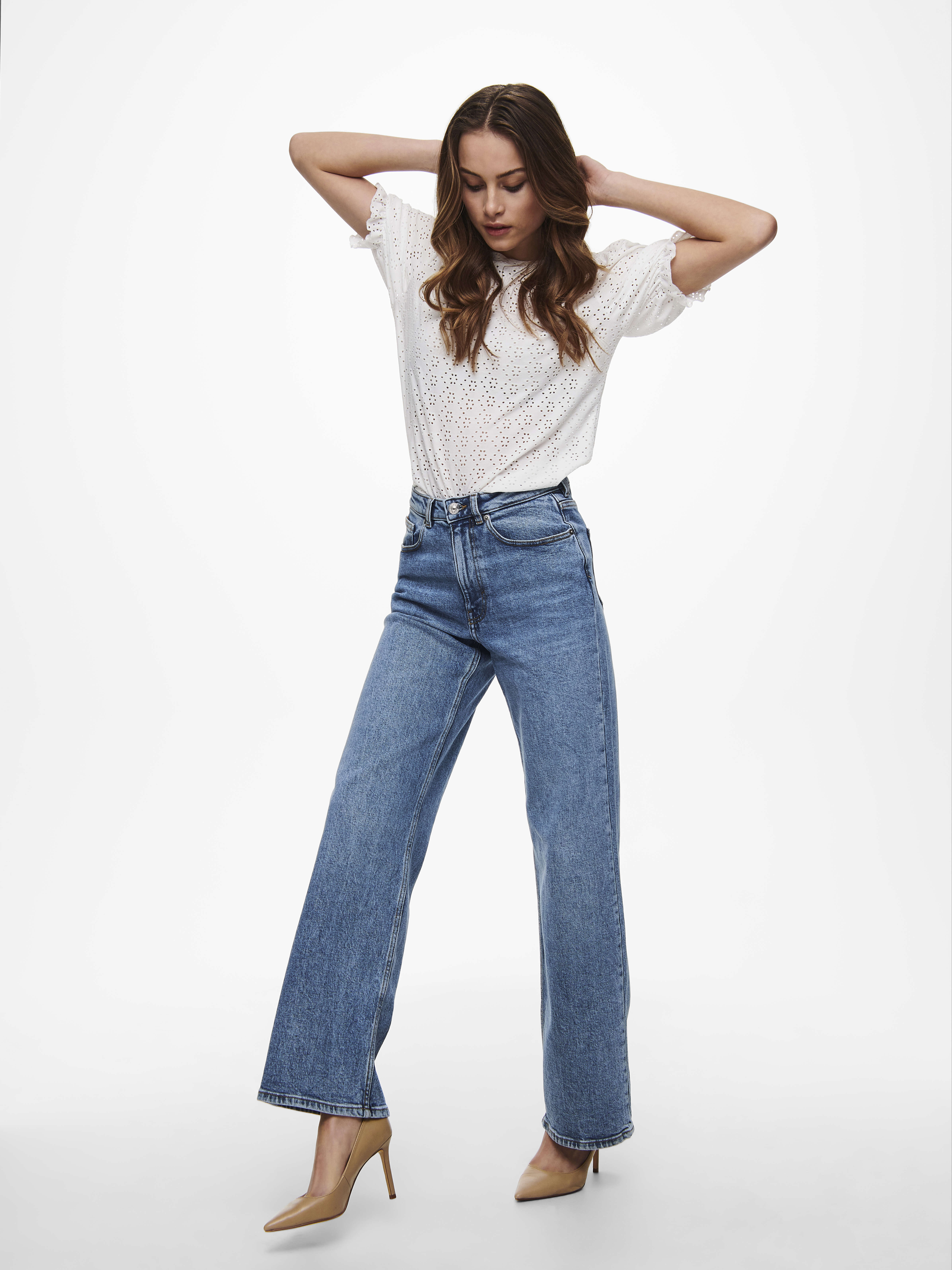 Only Blugi Albastri JUICY Wide Femei [3]