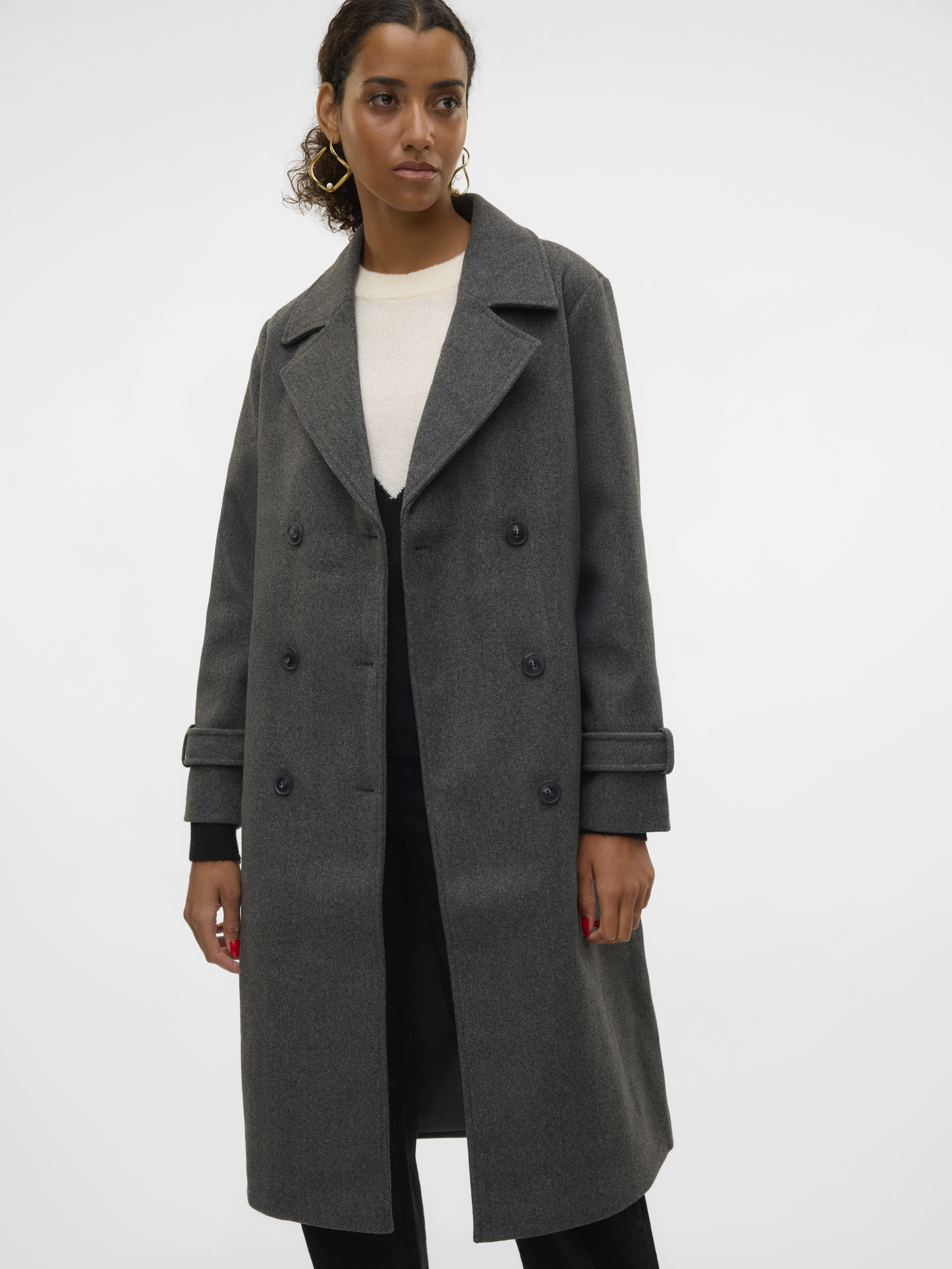 VERO MODA Palton Dark Grey Melange  Femei [4]