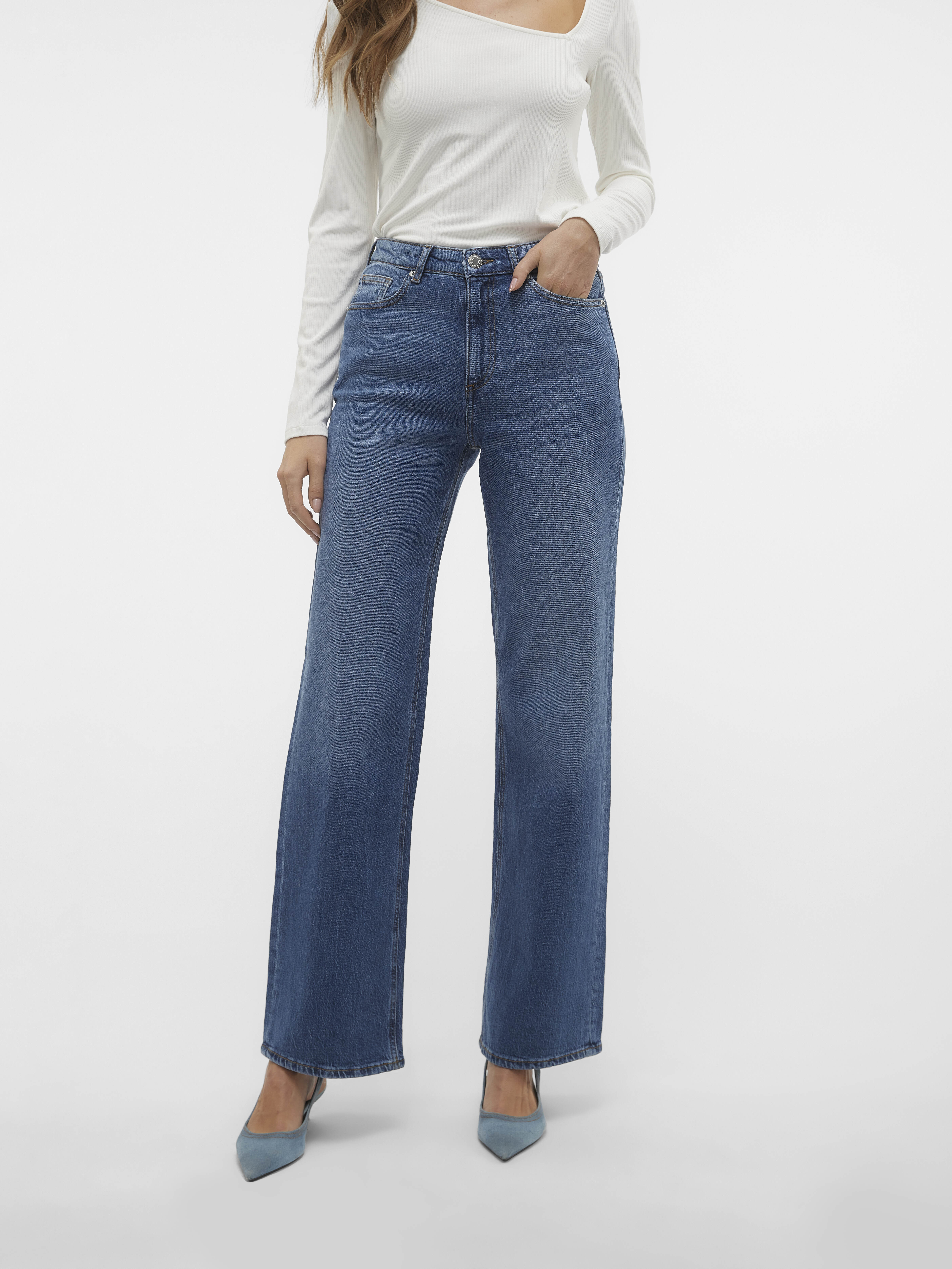 Vero Moda Blugi Albastri TESSA Wide Femei [1]