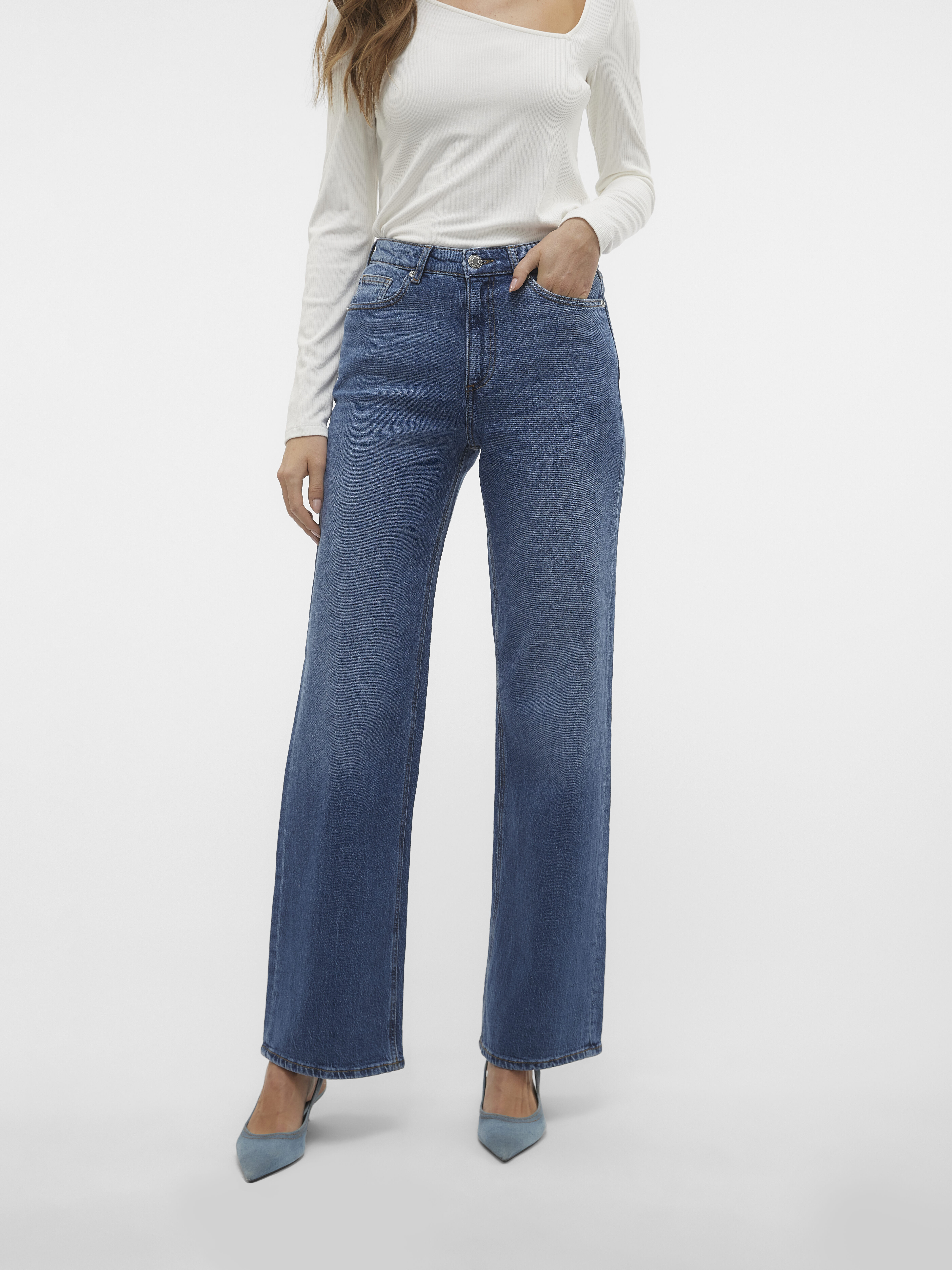 Vero Moda Blugi Albastri TESSA Wide Femei [3]