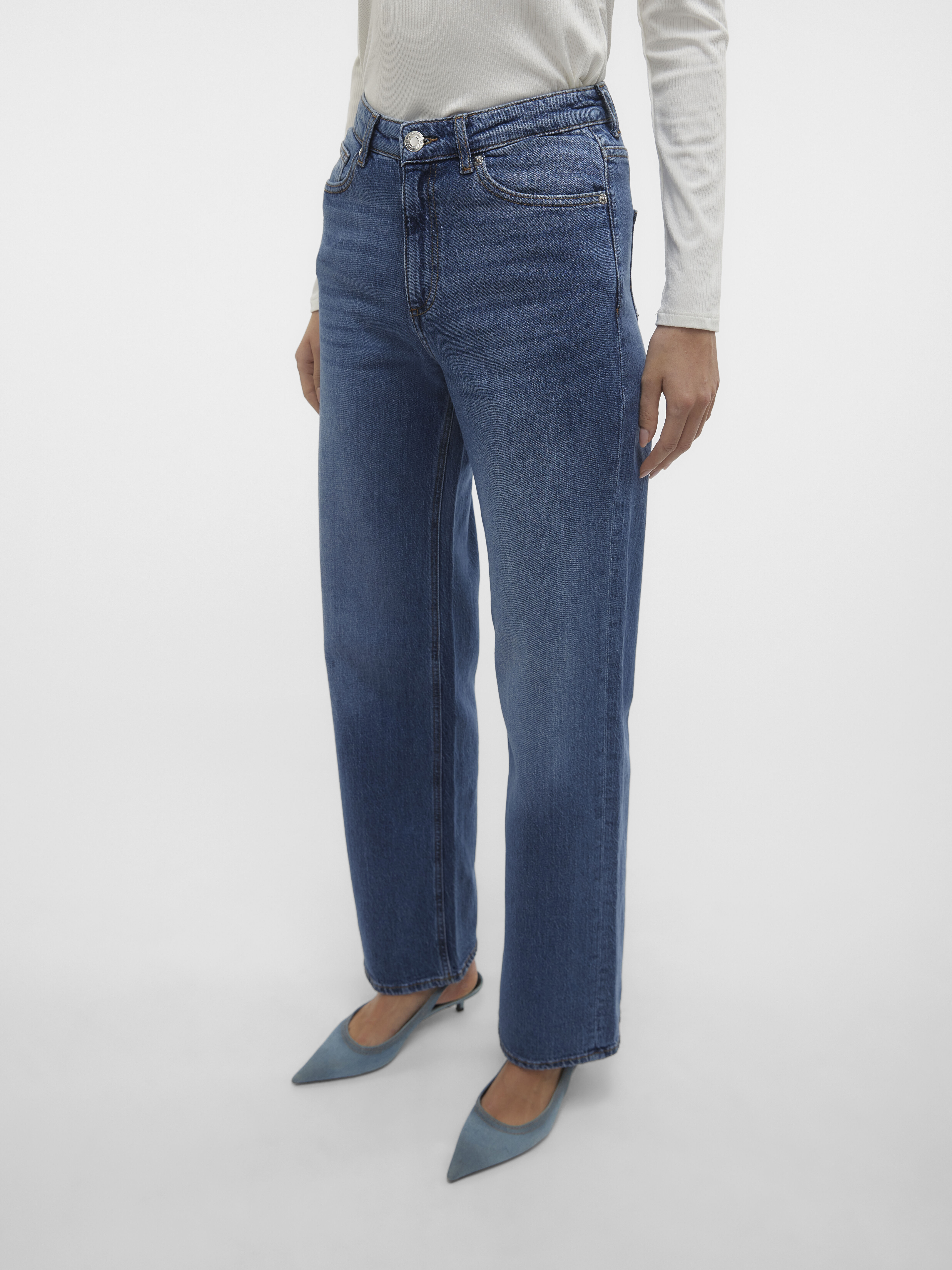 Vero Moda Blugi Albastri TESSA Wide Femei [4]