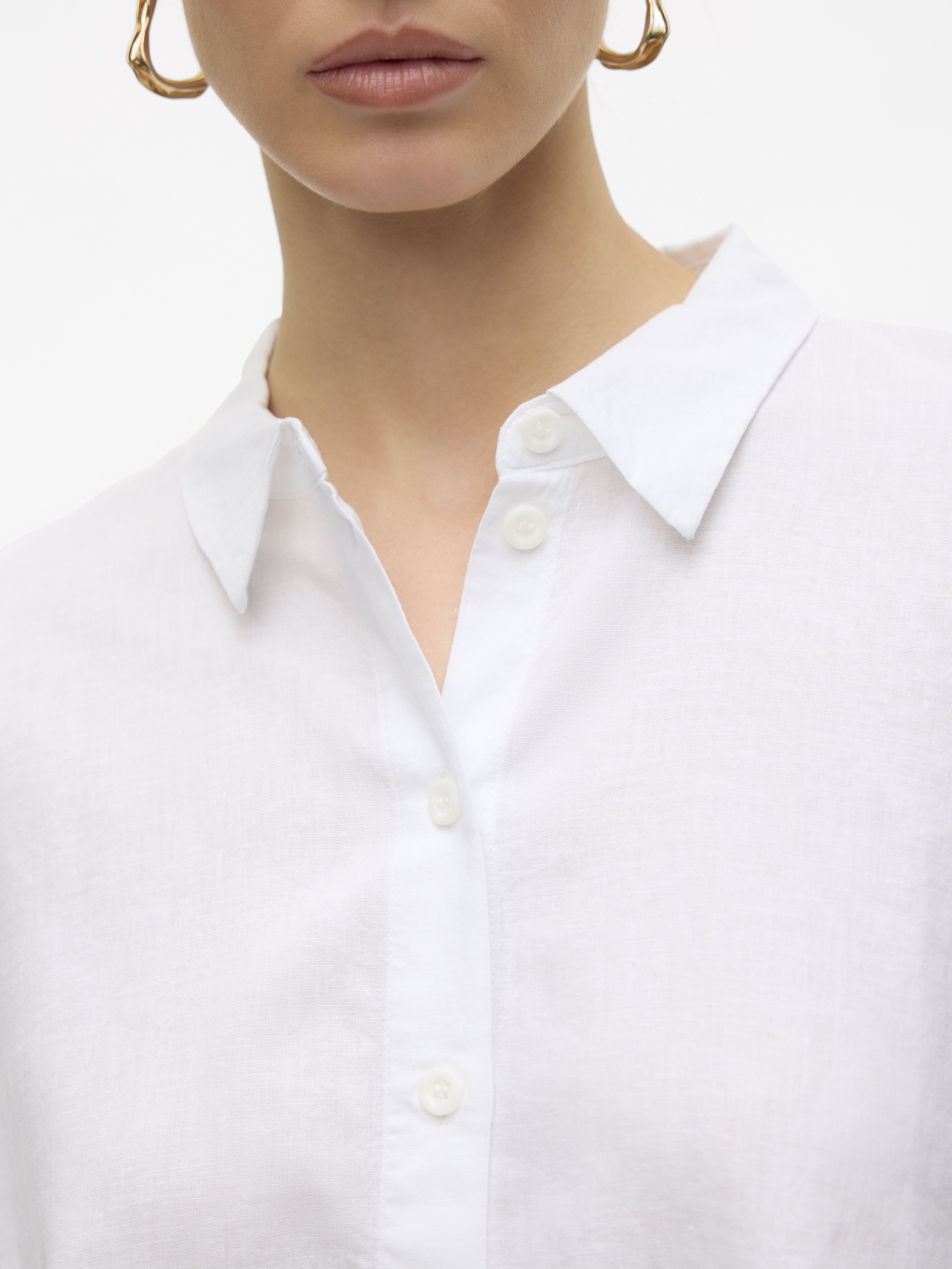 Vero Moda Женская Рубашка С Коротким Рукавом Белая  [4]