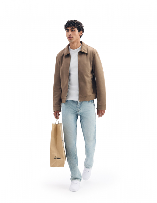 Celio Blugi Albiți Bottom Flare Barbati [6]