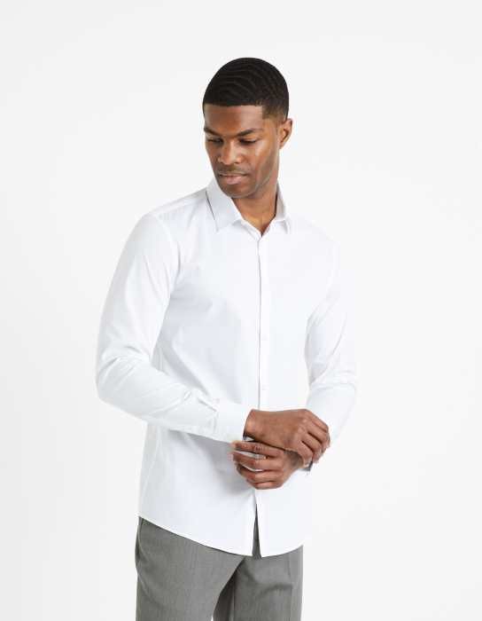Celio Мужская Рубашка Белая Extra Slim [1]