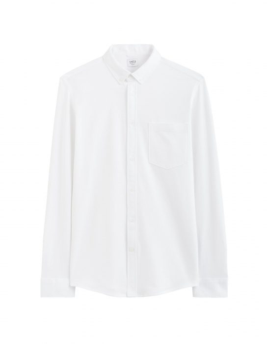 Celio Мужская Рубашка Белая Regular [4]