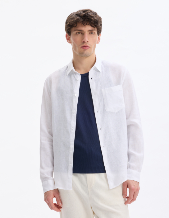 Celio Мужская Рубашка Белая Regular [3]