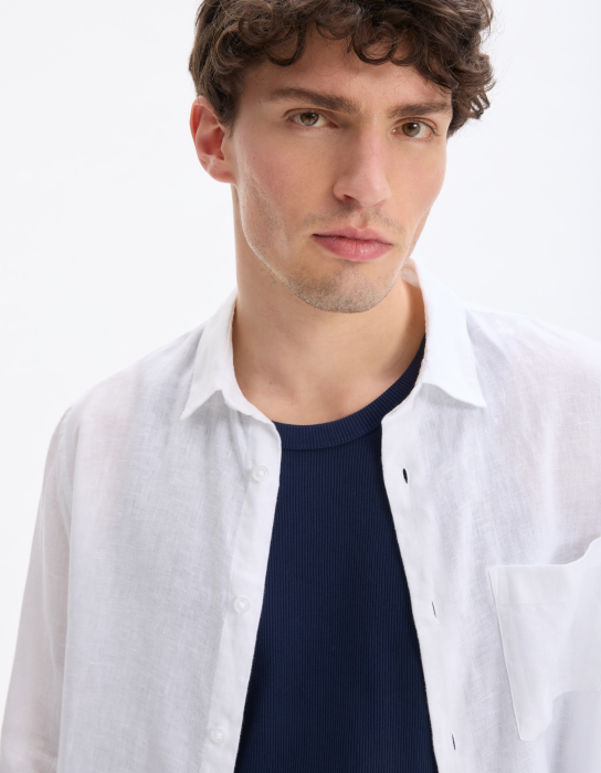 Celio Мужская Рубашка Белая Regular [4]