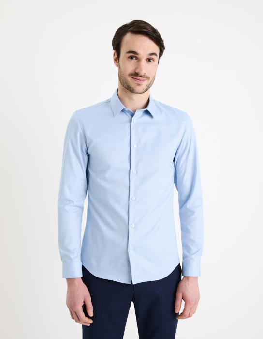 Celio Мужская Рубашка Светло-Синяя Slim [3]