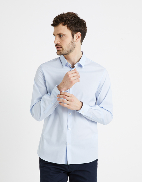 Celio Мужская Рубашка Светло-Синяя Slim [3]