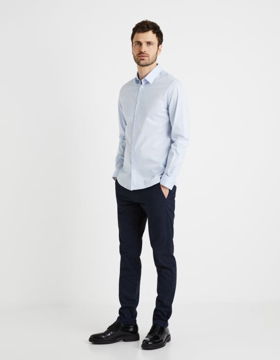 Celio Мужская Рубашка Светло-Синяя Slim [1]