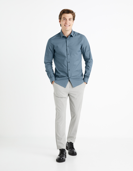 Celio Мужская Рубашка Синяя Slim [1]