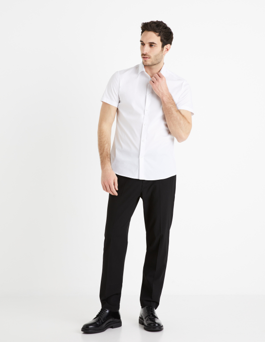 Celio Camasa Cu Maneca Scurta Alba Slim Barbati [3]