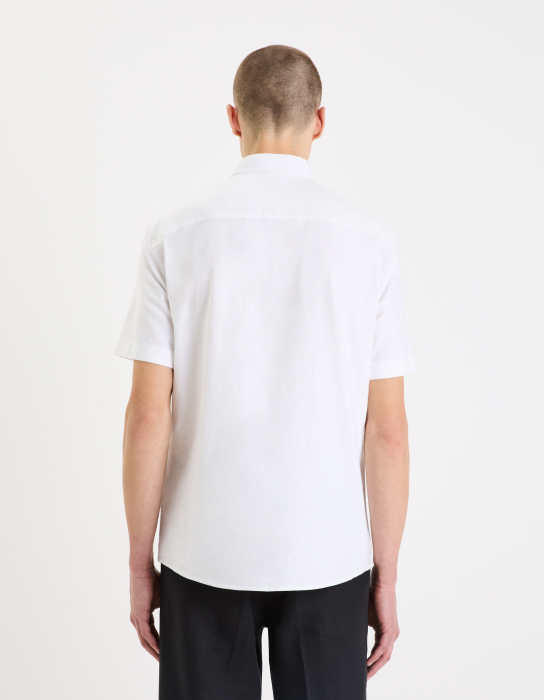 Celio Мужская Рубашка С Коротким Рукавом Белая Regular [2]