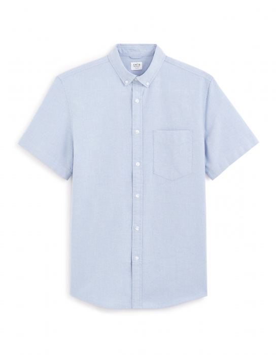 Celio Мужская Рубашка С Коротким Рукавом Синяя Regular [4]