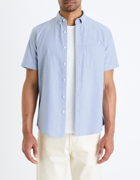Celio Мужская Рубашка С Коротким Рукавом Синяя Regular [3]