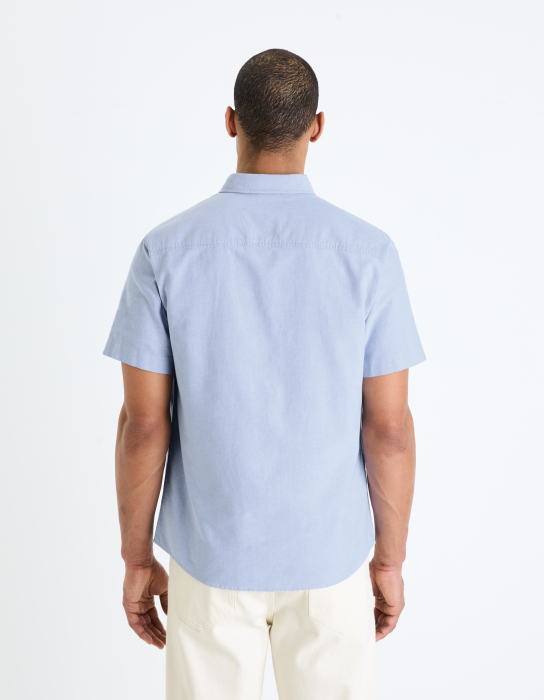 Celio Мужская Рубашка С Коротким Рукавом Синяя Regular [2]