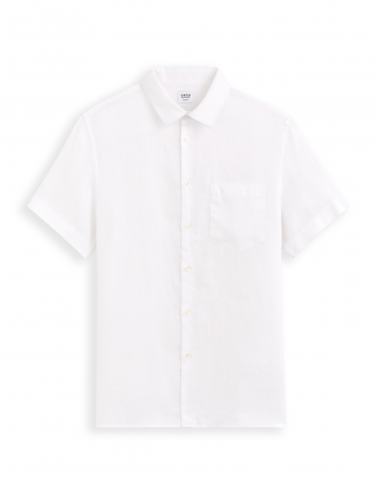 Celio Мужская Рубашка С Коротким Рукавом Белая Regular [4]