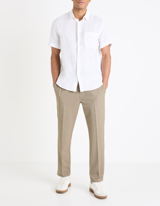 Celio Мужская Рубашка С Коротким Рукавом Белая Regular [1]