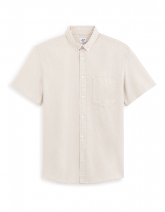 Celio Рубашка С Коротким Рукавом Bej Regular [4]