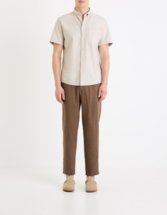 Celio Рубашка С Коротким Рукавом Bej Regular [1]