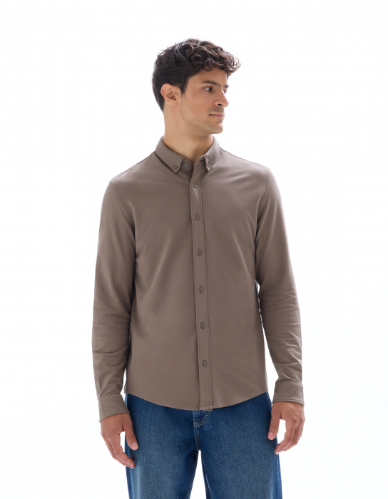 Celio Мужская Рубашка Коричневый [2]