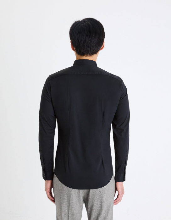 Celio Мужская Рубашка Чёрная Extra Slim [2]