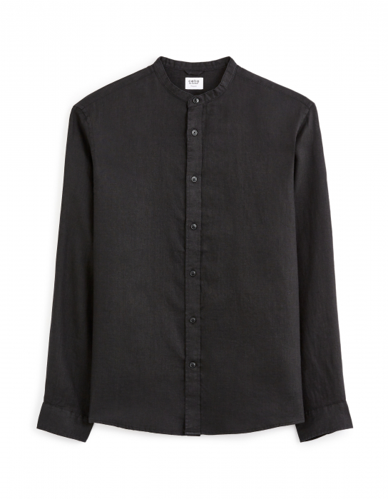 Celio Мужская Рубашка Чёрная Regular [4]