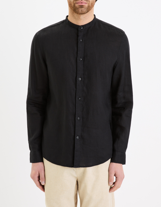 Celio Мужская Рубашка Чёрная Regular [1]