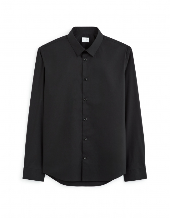 Celio Мужская Рубашка Чёрная Regular [4]