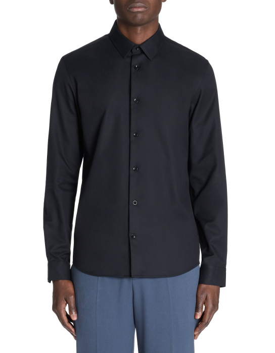 Celio Мужская Рубашка Чёрная Slim [3]