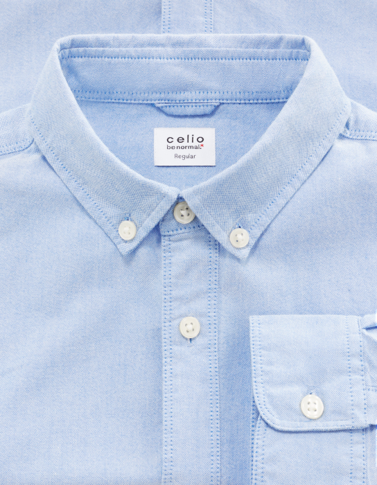 Celio Мужская Рубашка Светло-Синяя Regular [4]