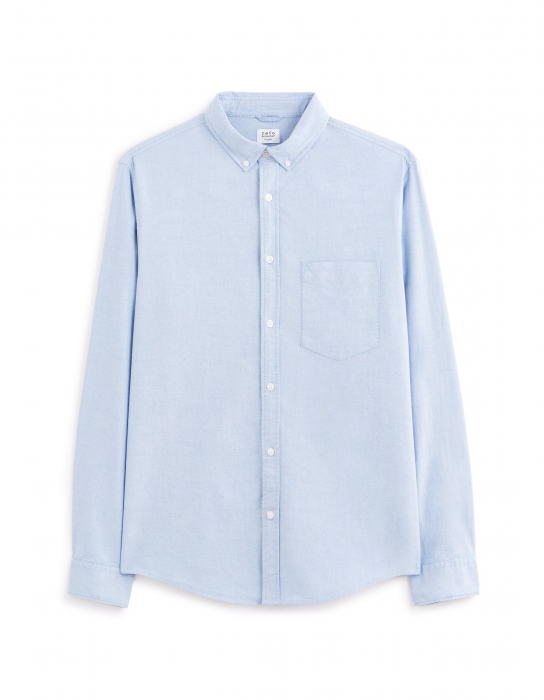Celio Мужская Рубашка Светло-Синяя Regular [5]