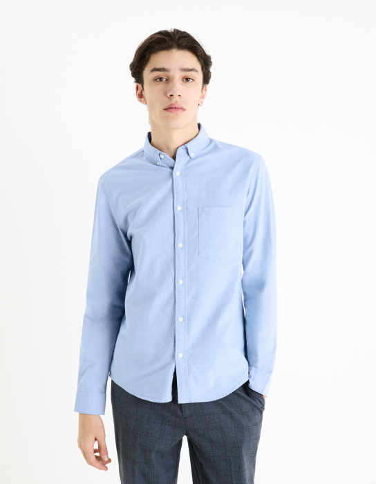 Celio Мужская Рубашка Светло-Синяя Regular [1]