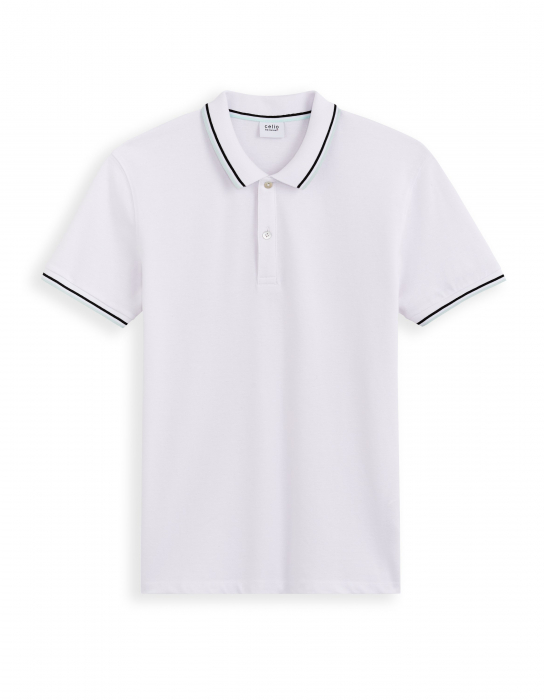 Celio Tricou Polo Alb Slim Barbati [4]