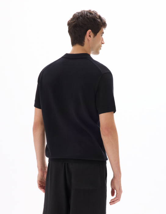 Celio Tricou Polo Ciot Negru  Barbati [3]