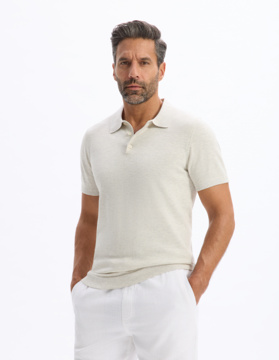 Celio Tricou Polo Crem  Barbati [2]