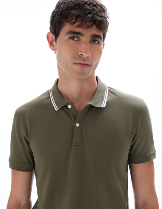 Celio Tricou Polo Haki  Barbati [4]