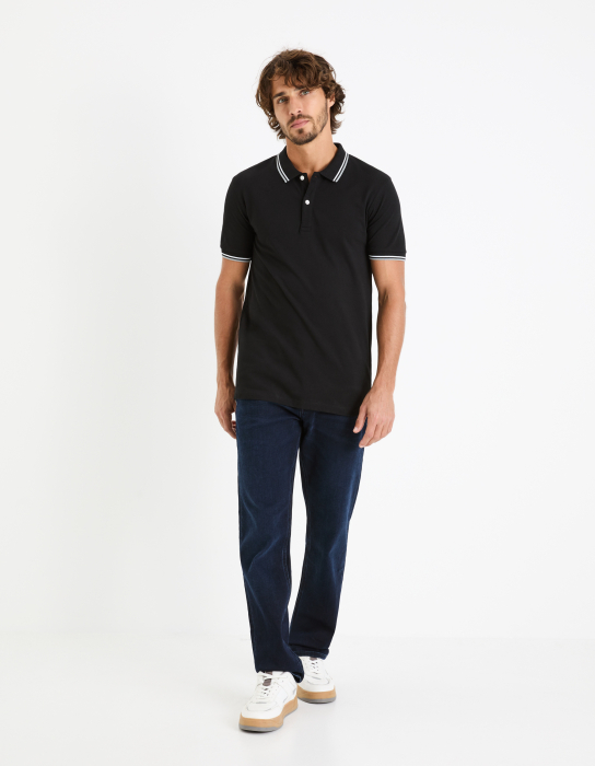 Celio Tricou Polo Negru Slim Barbati [1]
