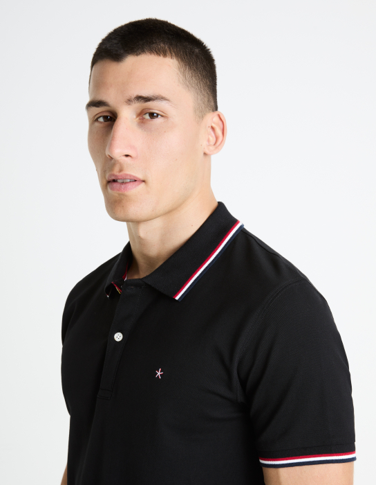 Celio Tricou Polo Negru Slim Barbati [4]