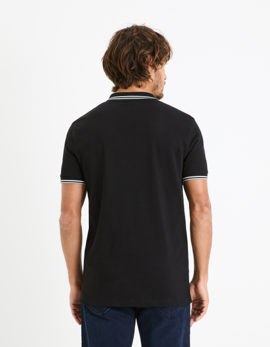 Celio Tricou Polo Negru Slim Barbati [2]
