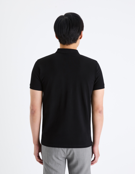 Celio Tricou Polo Negru Straight Barbati [2]