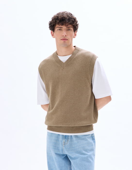Celio Мужской Жилет Бежевый  [2]