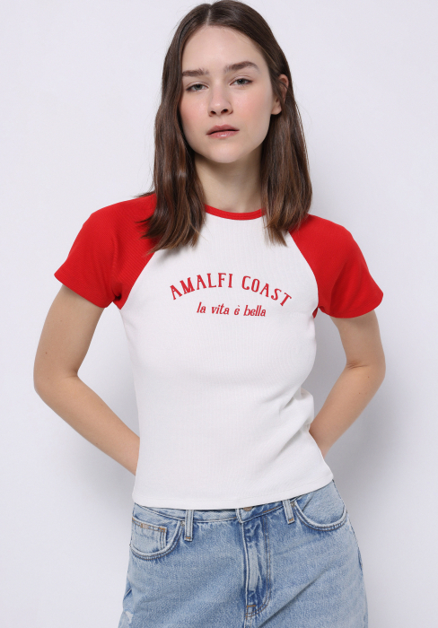 COLIN'S Tricou Alb Slim Femei [1]