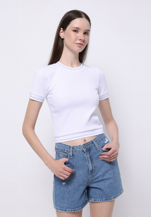 COLIN'S Tricou Alb Slim Femei [1]