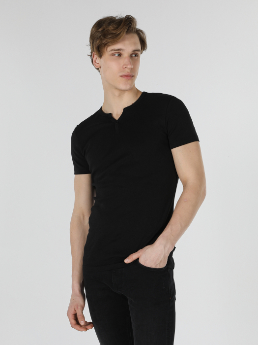 COLIN'S Tricou Negru Slim Barbati [3]