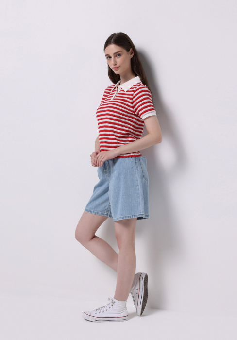 COLIN'S Tricou Polo Rosu Slim Femei [3]