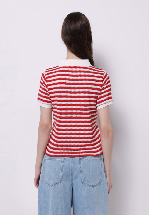 COLIN'S Tricou Polo Rosu Slim Femei [2]