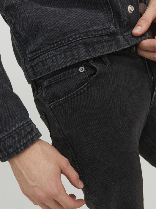 JACK&JONES Blugi Black Denim Chris Relaxed Barbati [5]