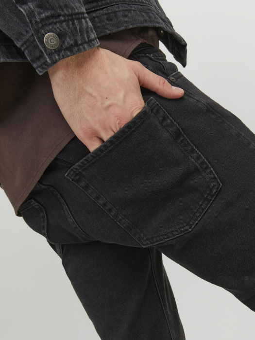 JACK&JONES Blugi Black Denim Chris Relaxed Barbati [6]