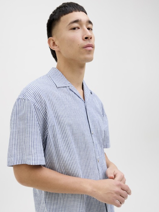 Jack Jones Camasa Cu Maneca Scurta Albastra  Barbati [2]